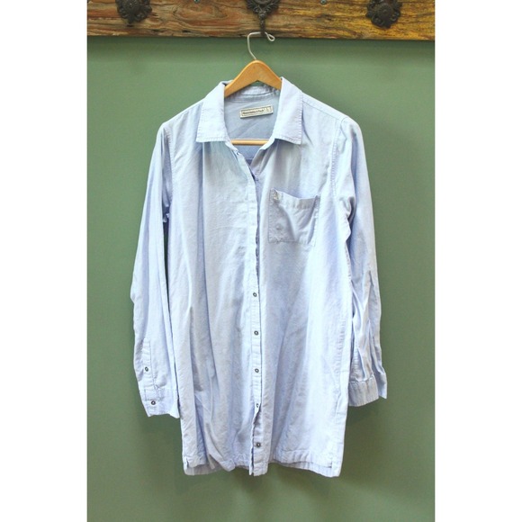 Abercrombie & Fitch Dresses & Skirts - Abercrombie & Fitch Blue Long Sleeve Button Down‎ Shirt Dress Women's Size L